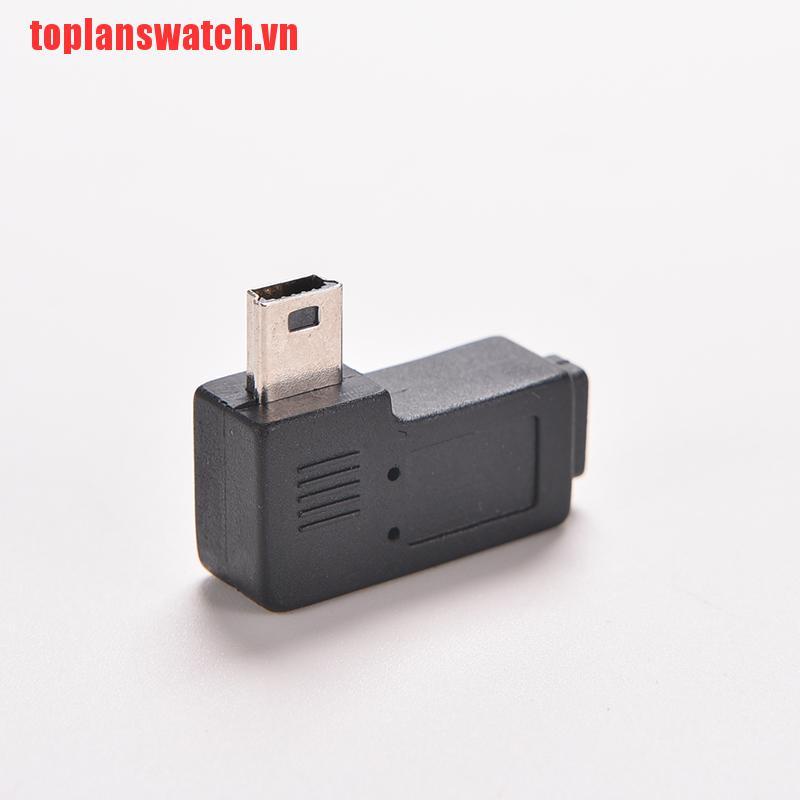 【toplanswatch】USB Micro 5Pin Female to Mini 5Pin Male 90 Degree Angle Adapter C