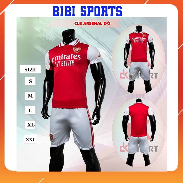 Áo bóng đá banh in tên bộ quần áo đá bóng nam câu lạc bộ CLB Arsenal đội tuyển BIBI SPORT đồ thể thao nam nữ trẻ