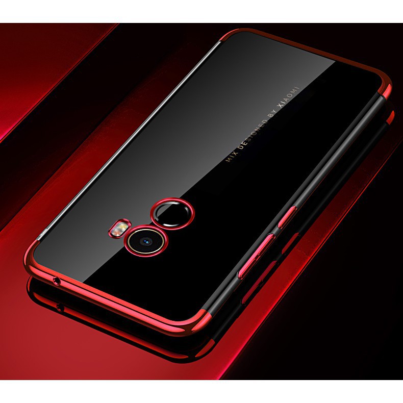 Ốp điện thoại trong suốt viền màu óng ánh lạ mắt cho điện thoại Xiaomi Mi Mix 2