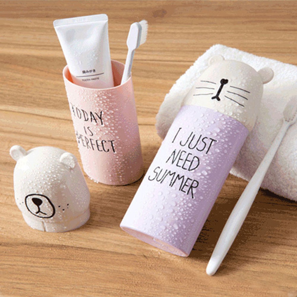 Hộp đựng bàn chải và kem đánh răng hình dáng hoạt hình dễ thương tiện dụng