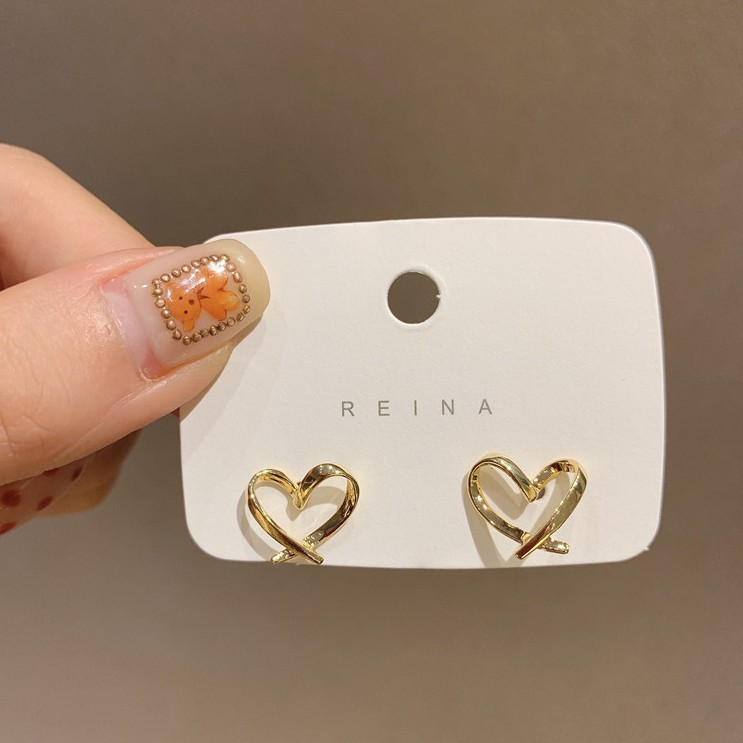 Bông Tai Hình Trái Tim Đơn Giản / Khuyên tai