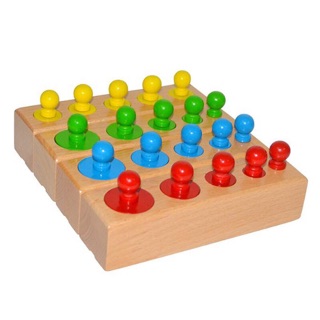 Đồ chơi gỗ Combo 4 bộ núm trụ Montessori