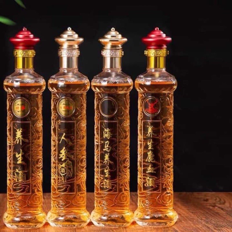 Bình đựng rượu thuỷ tinh nắp nón rồng nổi 550ml