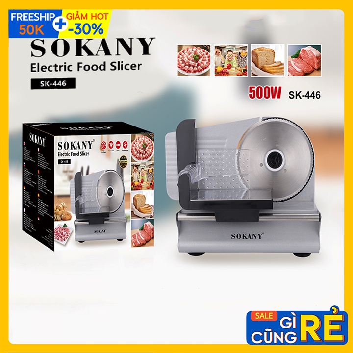 Máy thái thịt, rau củ SOKANY - Máy cắt thịt đông lạnh bán tự động