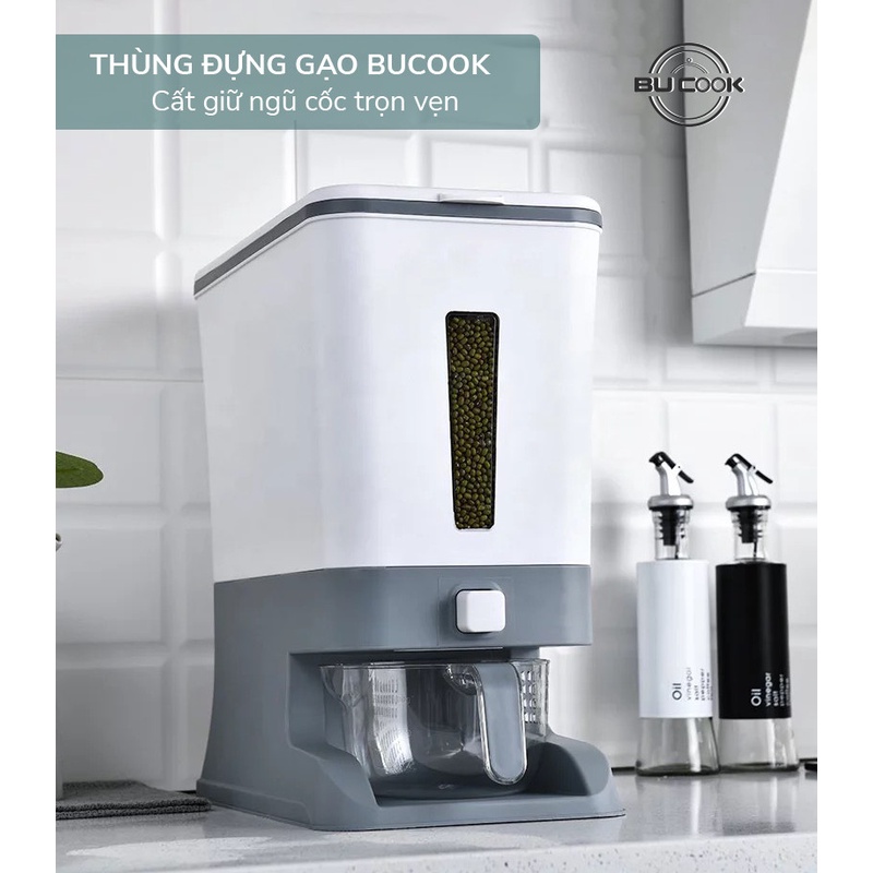 Thùng Đựng Gạo Thông Minh Dạng Gấp Gọn BUCOOK BNP068