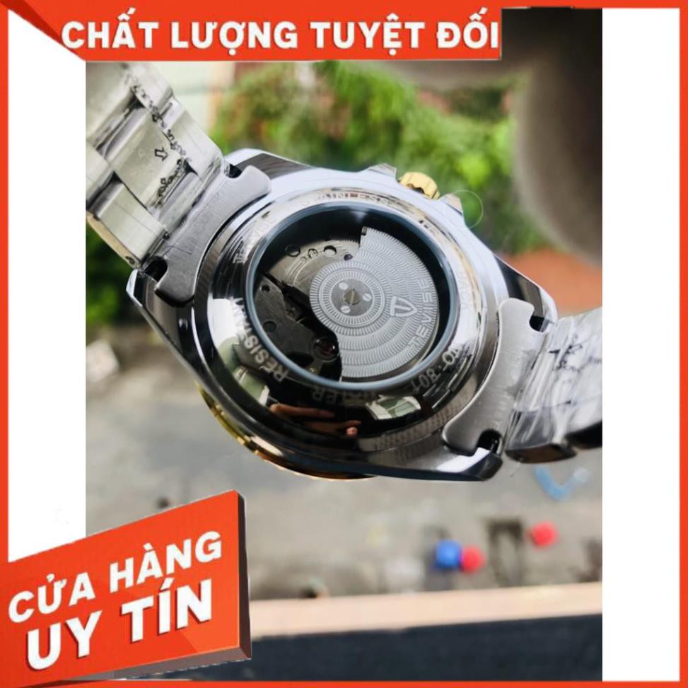 Đồng Hồ Nam Chính Hãng Tevise T801 Cơ Lộ Máy Cao Cấp Dây Đúc Inox Nguyên Khối (Tặng Kèm Hộp)