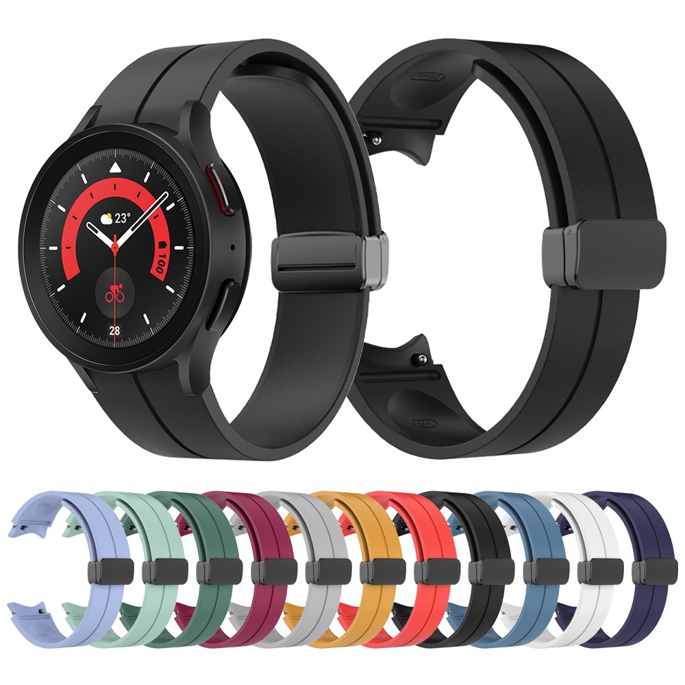 Dây Đeo Silicone Khóa Nam Châm Cho Đồng Hồ Thông Minh Samsung Galaxy Watch 5 / 4 44mm 40mm 5 Pro 45mm 4 Classic 42 46mm