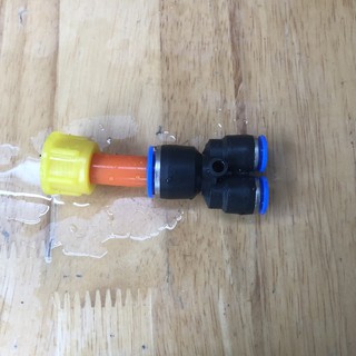Bộ chuyển đổi đầu ren bơm đôi mini 18 ra 2 ống 8mm khớp nối nhanh