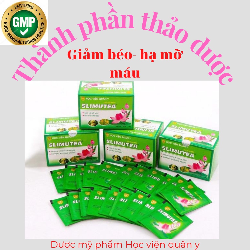 4 hộp trà giảm béo Slimutea Học viện quân y