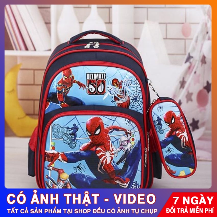 Cặp balo học sinh siêu nhẹ, chống gù, chống thấm nước cao cấp với nhiều hình nhân vật đáng yêu cho bé tặng kèm hộp bút