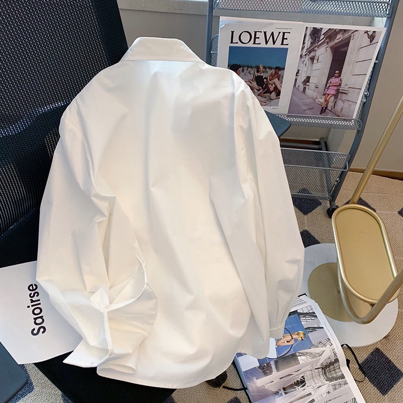 Áo Sơ Mi Dài Tay Đính Nơ Phong Cách Retro Thời Trang Dành Cho Nữ