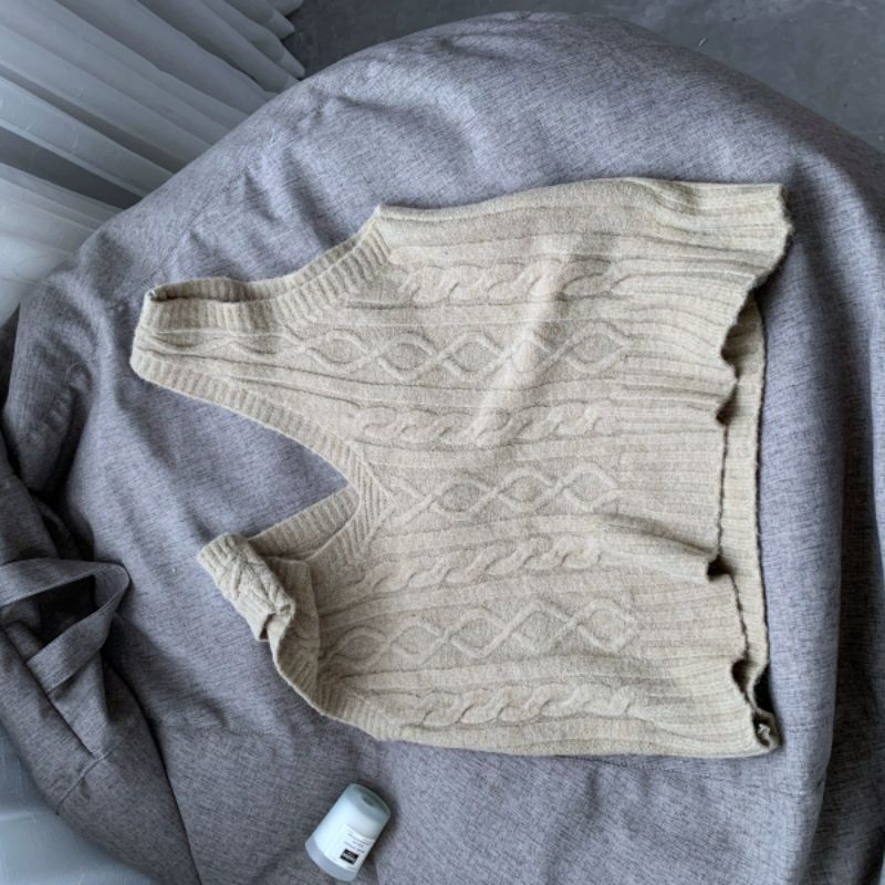 (ORDER) Áo len vest gile nữ vặn thừng mềm mịn dày dặn ấm áp vintage Hàn Quốc | BigBuy360 - bigbuy360.vn