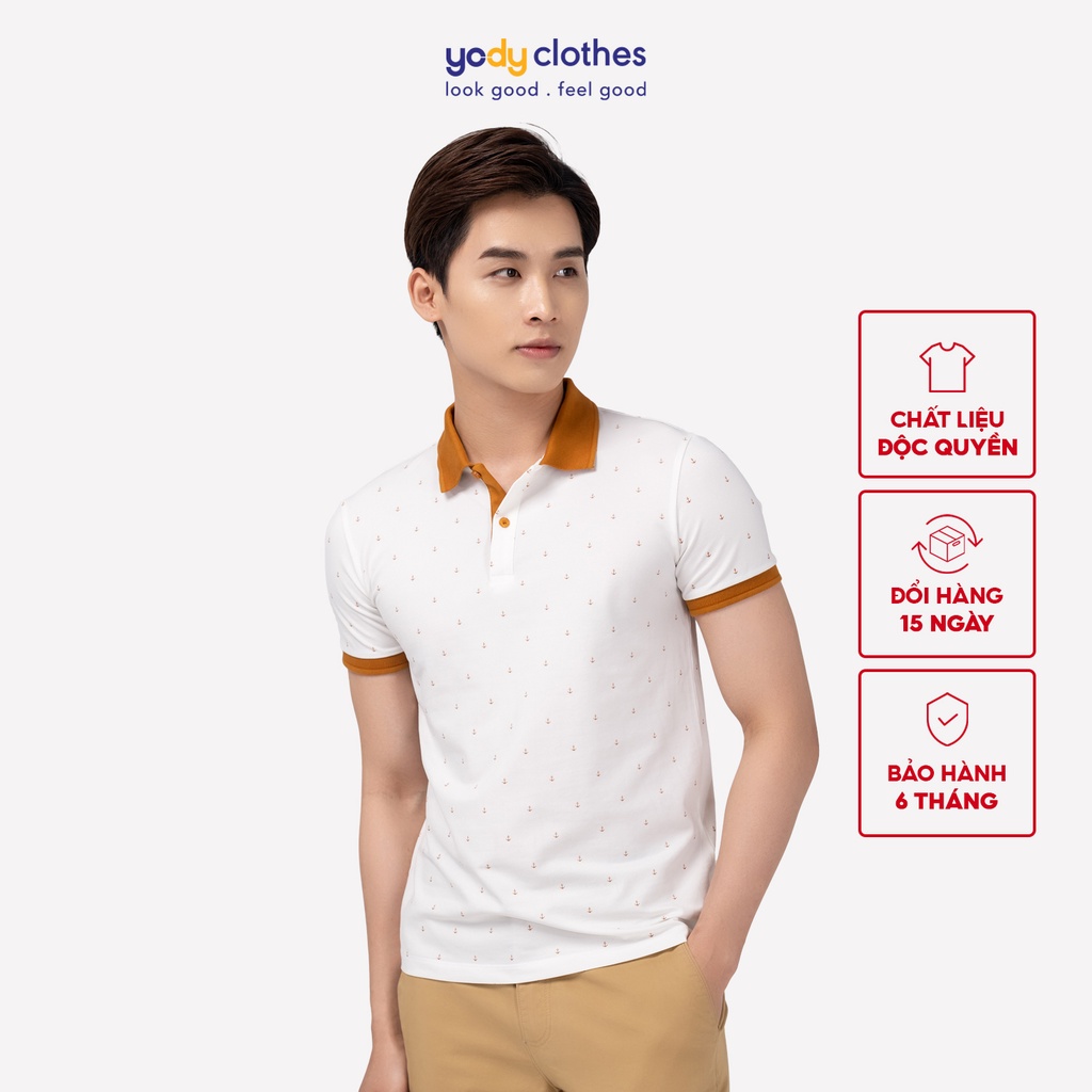 [Mã WABRYD221 giảm 10% đơn 250K] Áo thun polo nam YODY in hình mỏ neo, vải mắt chim thoáng mát APM4205 | BigBuy360 - bigbuy360.vn