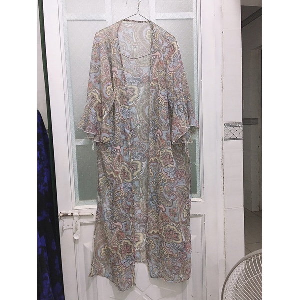 Khoác voan/ hoạ tiết thổ cẩm/ vintage/ 2hand
