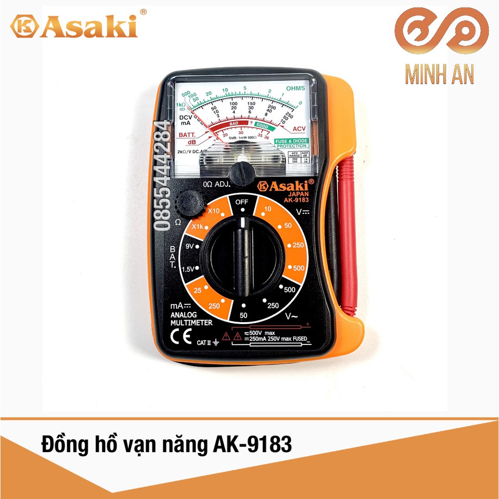 Đồng hồ đo điện vạn năng ASAKI AK-9183