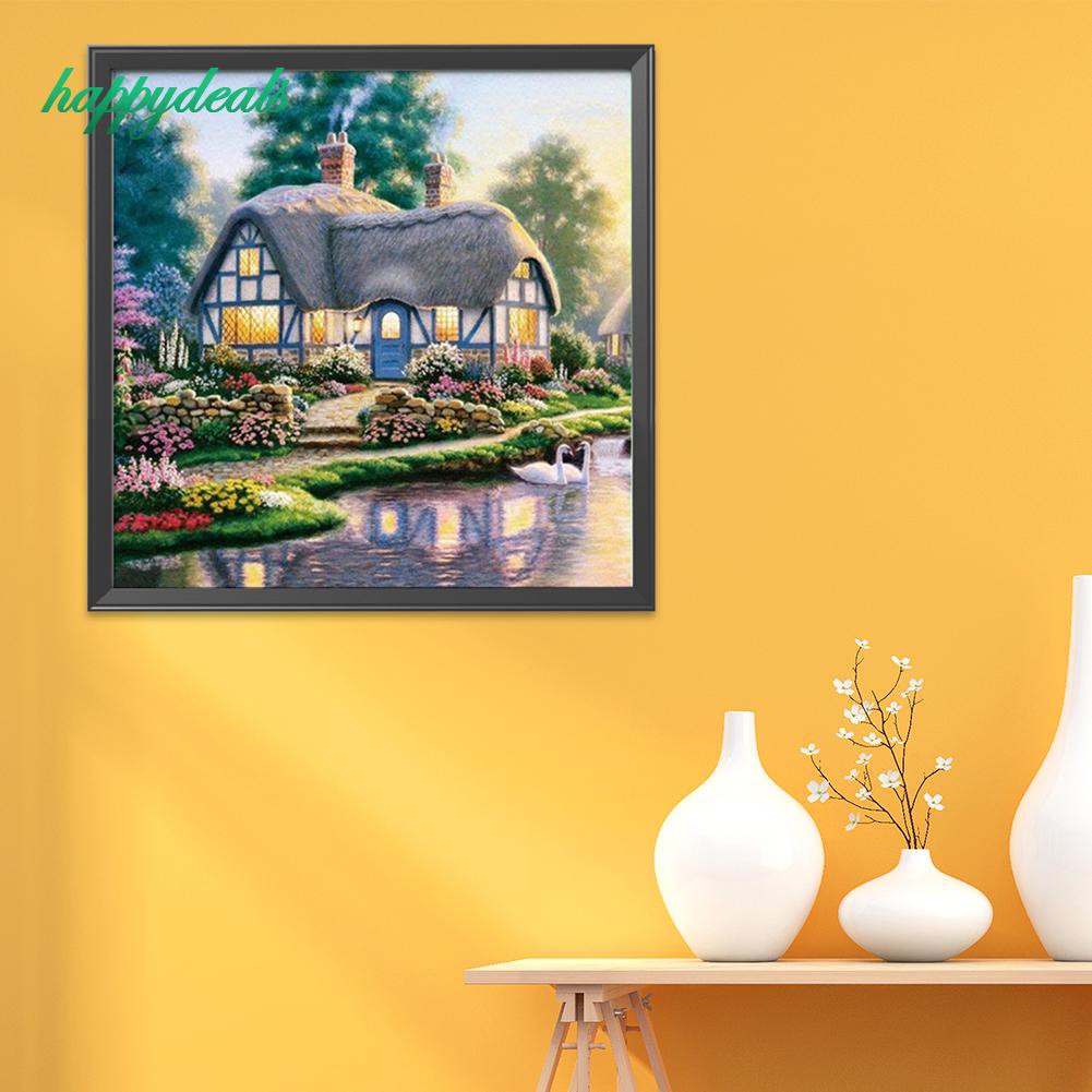 Bộ Tranh Thêu Chữ Thập Tự Làm 11ct Hình Ngôi Nhà Kích Thước 40x40cm