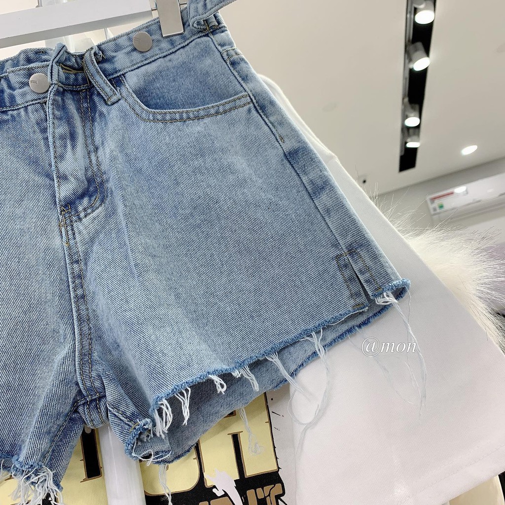 200605 Quần short jeans nữ - quần short bò ulzzang basic màu xanh có size