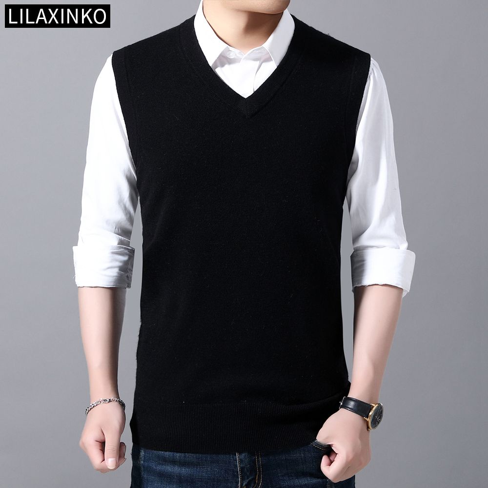 Áo Len Không Tay Cổ Chữ V Màu Trơn Thời Trang Thu Đông Cho Nam 8 Màu Lựa Chọn | BigBuy360 - bigbuy360.vn