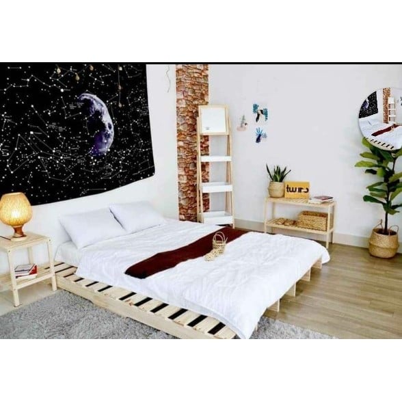 Giường Pallet Gỗ Thông Gấp Gọn / Giường Gỗ Cho Homestay 80 cm -1m2