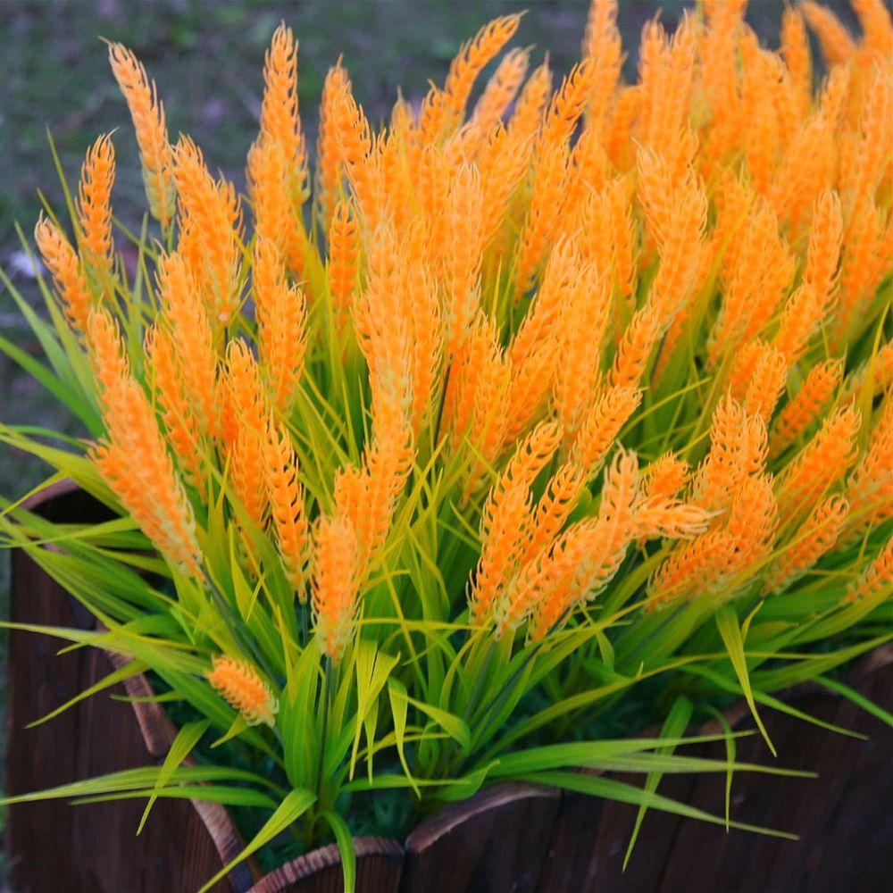 LAKAMIER Set 2 Bông Cỏ Lúa Mì Nhân Tạo Màu Vàng Mới Phong Cách Đồng Quê Trang Trí Tiệc Cưới