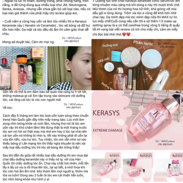 TINH CHẤT DƯỠNG - PHỤC HỒI TÓC KERASYS  KERAMIDE CLINIC SERUM