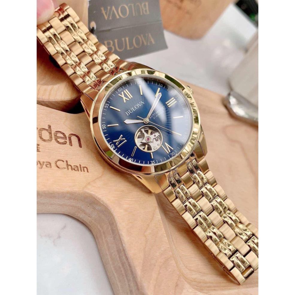 Đồng hồ nam Bulova 97A131 dây kim loại gold size 42mm authentic