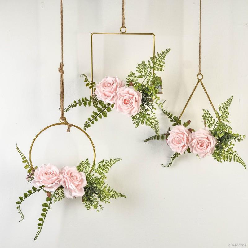 Vòng hoa treo tường trang trí nhân tạo nhiều hình dạng độc đáo