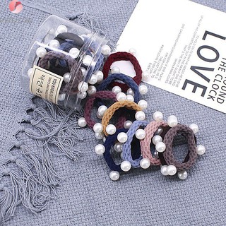 Set 10 dây cột tóc xoăn đính châu sa nhiều màu