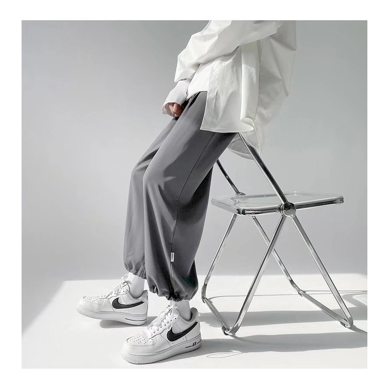 Quần Dài Màu Trơn Dáng Rộng Thoáng Khí Phong Cách Hàn Quốc Thời Trang Cho Nam