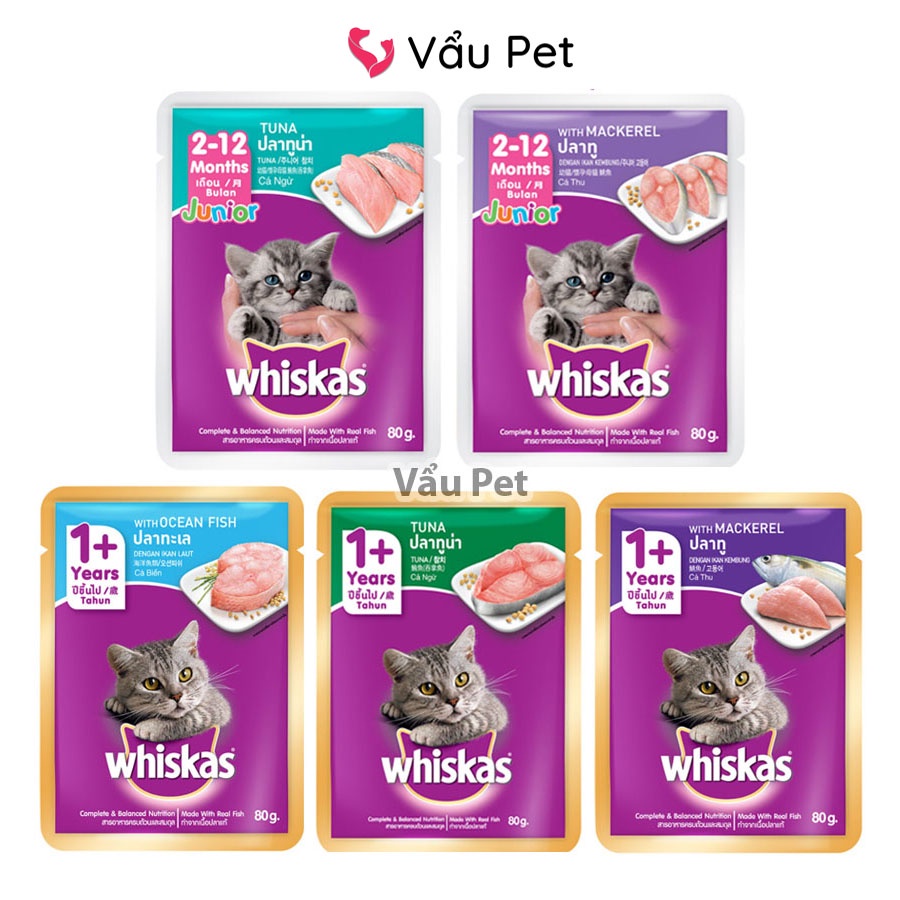 Pate mèo Whiskas 85g - Pate cho mèo con, mèo lớn Vẩu Pet Shop