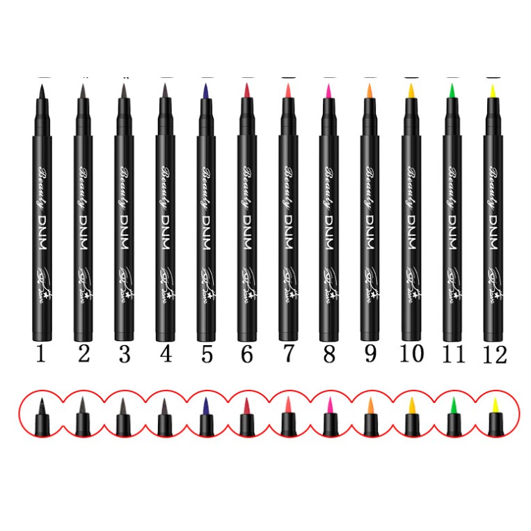 Bút kẻ mắt DNM chống nước không lem 12 màu tùy chọn