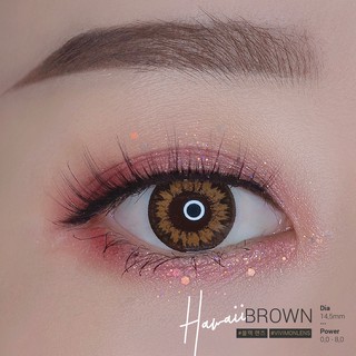 Kính áp tròng Hàn Quốc màu nâu VIVIMOON Hawaii Brown 14.2 mm