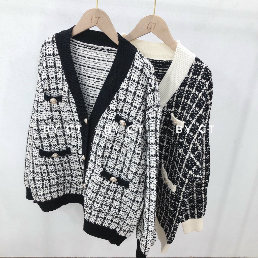 Áo khoác Len Cardigan Cúc Vàng ,Áo choàng Cadigan Nữ Chất Len Nhũ cao cấp A481 SUTANO
