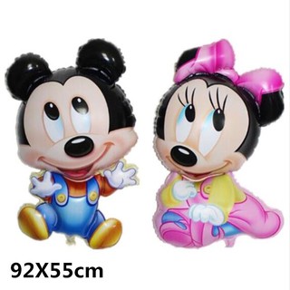 Bóng sinh nhật hình chuột mickey size to, bóng chuột mickey sinh nhật 1 tuổi, trang trí thôi nôi.