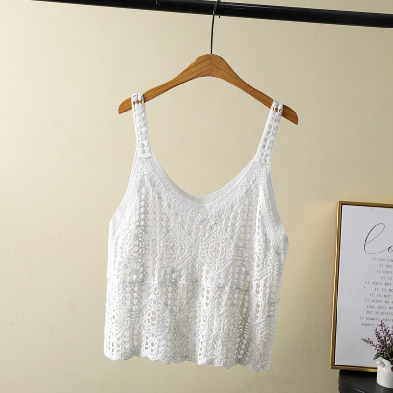 Áo Croptop Dệt Kim Hai Dây Cổ Chữ V Họa Tiết Trái Tim Phong Cách Boho Gợi Cảm Cho Nữ