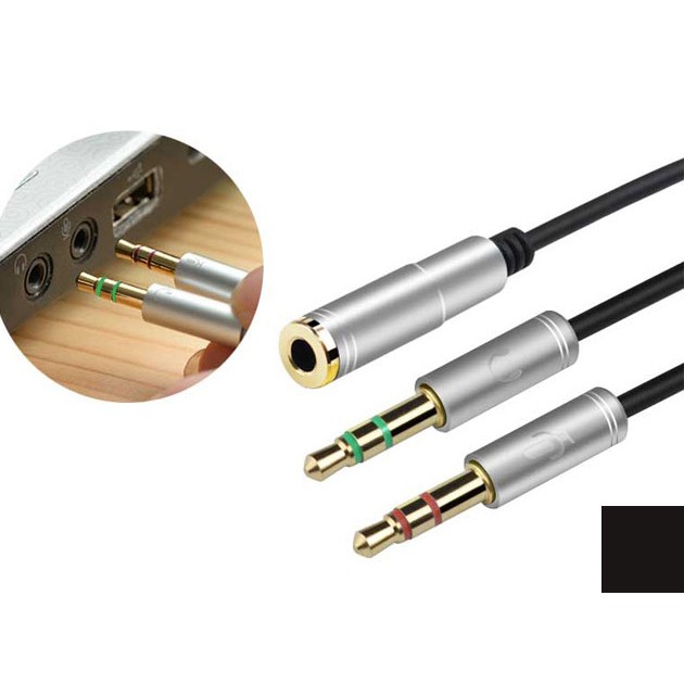 Cáp gộp audio tai nghe và micro cao cấp