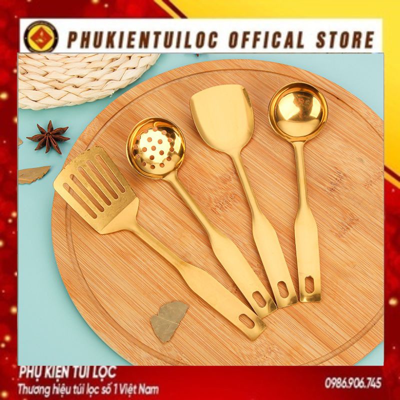 Bộ 4 món Thìa xẻng chiên nấu đồ ăn, nấu súp mini nhà bếp- Phukientuiloc.com