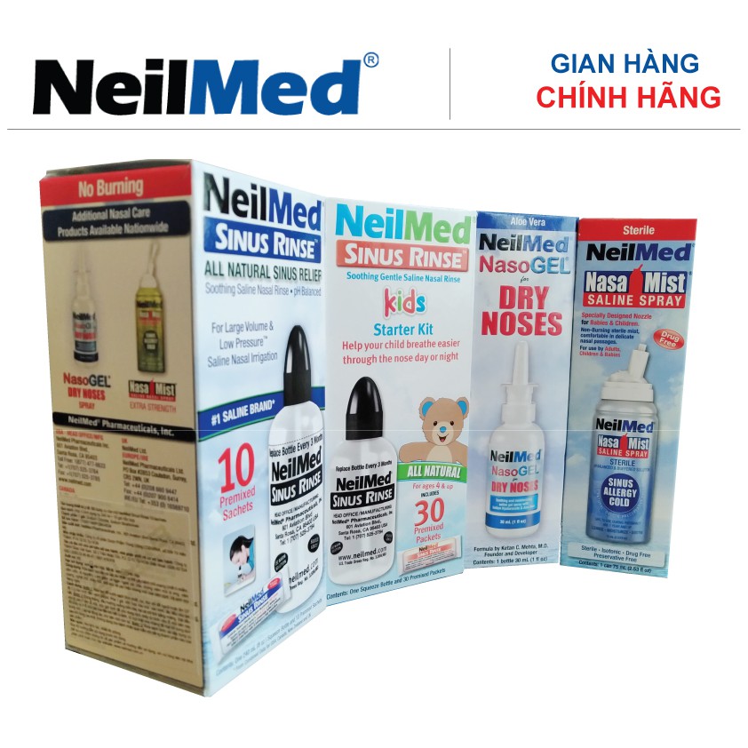 Combo Bình Xịt Rửa Mũi NeilMed Family