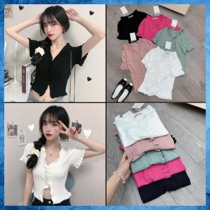 [Cao Cấp] Áo Croptop Ôm Dáng Len Tăm Viền Cực Hot Cao Cấp Siêu Đẹp, Áo Nữ Đẹp Cá Tính