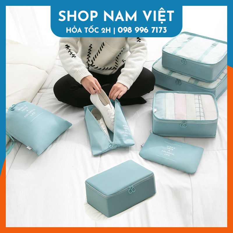[SIÊU SALE] Bộ 7 Túi Đựng Đồ Du Lịch Tiết Kiệm Phân Loại Hành Lý Dành Cho Vali NAVIVU