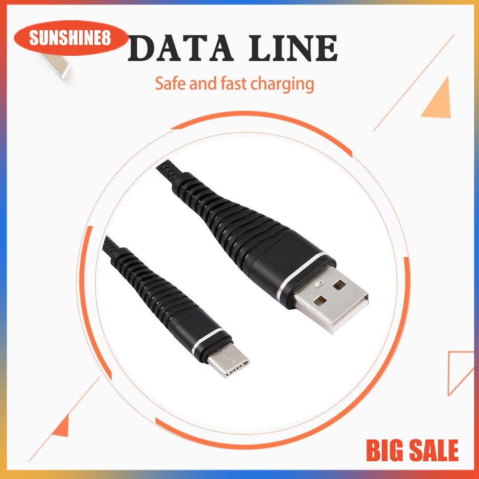 【SUN】[NEW]USB-C Type C Cable Coiled Spring Type-C Data Sync Charging Cable