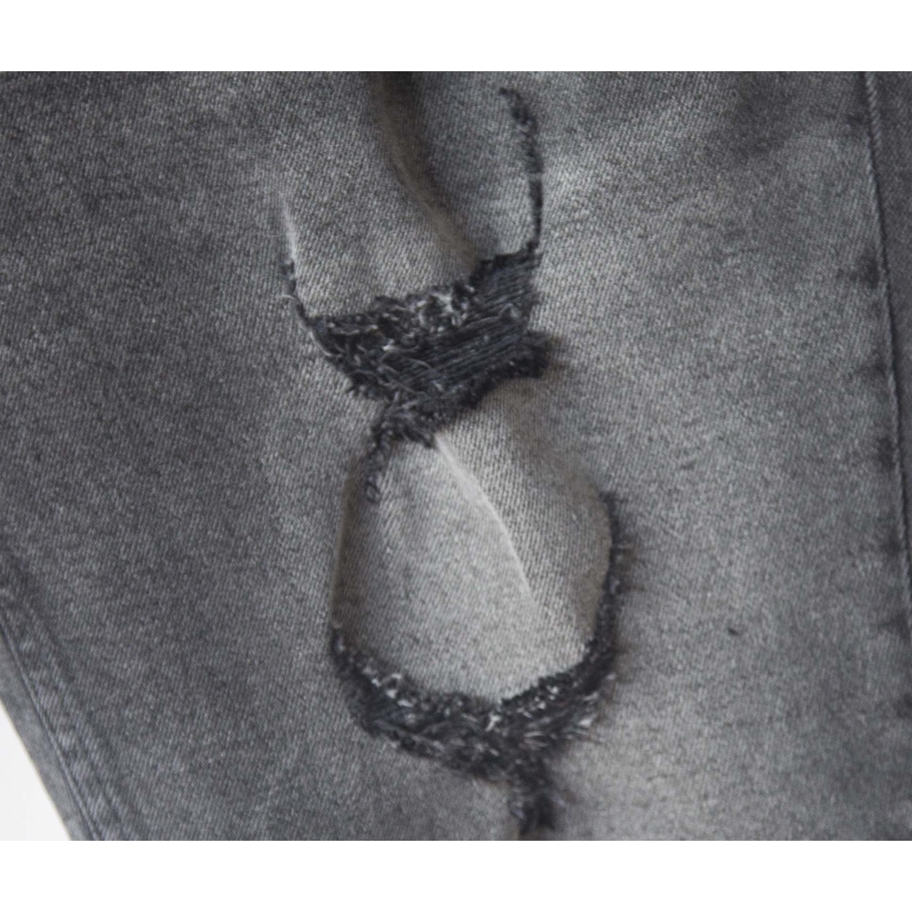 Quần short nam LAB+ COTTONLAB quần bò jean chất denim màu xám rách cao cấp - LAB2101002