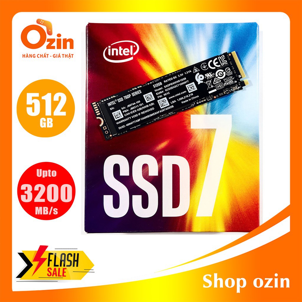 [RẺ VÔ ĐỊCH] Ổ cứng SSD intel 512GB 256GB 760P / 660P M.2 PCIe NVMe(New version) 95