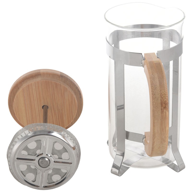 French Press Eco-Friendly Bamboo Cover Coffee Plunger Tea Maker Percolator Filter Press Coffee Kettle Pot Glass Teapot