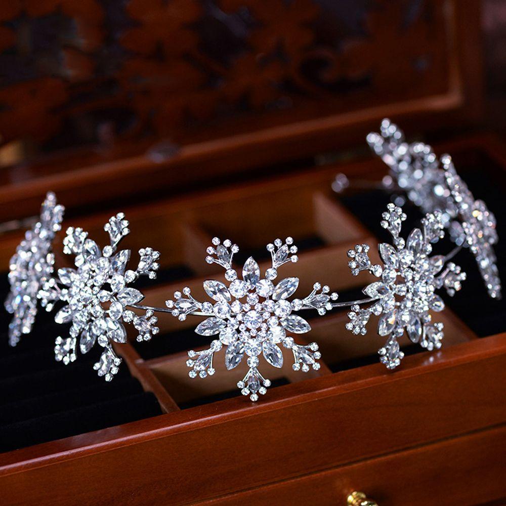 FORBETTER Băng Đô Cài Tóc Hình Vương Miện Đính Đá Thời Trang Cho Cô Dâu