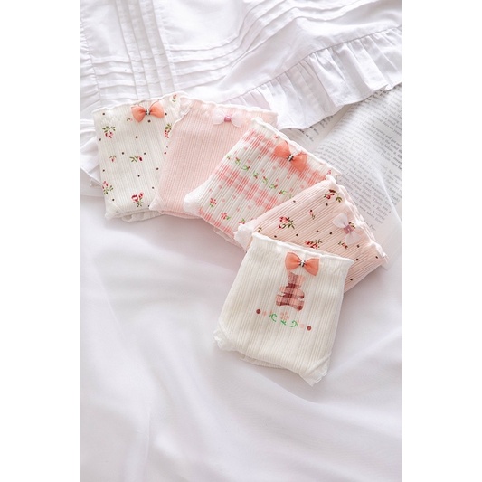 ❤️ ❤️Quần Lót Nữ Cotton Gân Tăm Hoa Hồng Thời Trang Dễ Thương 0136❤️ ❤️