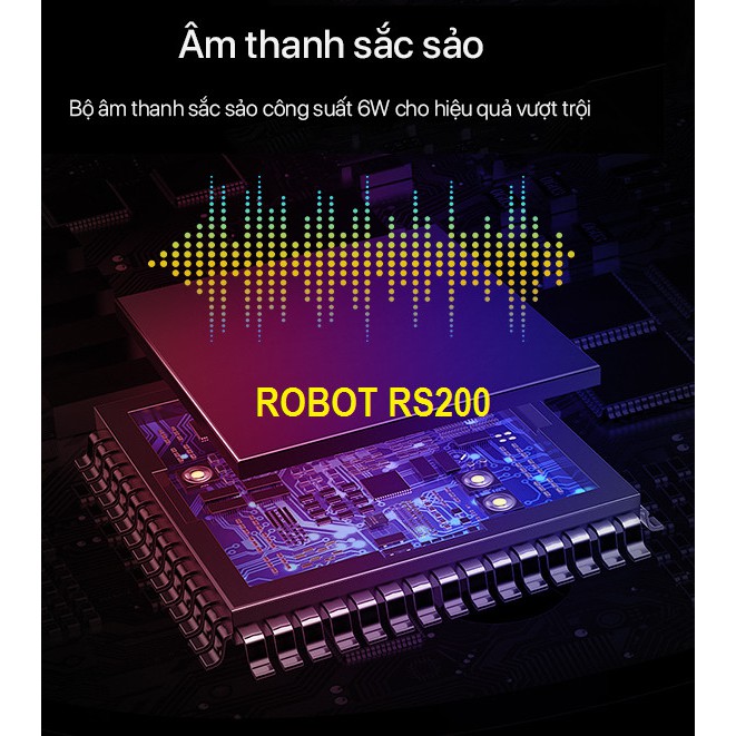 BỘ LOA Game Máy Tính 6W ROBOT RS200 Có Đèn LED + Âm Thanh HD Chất Lượng Cao - BẢO HÀNH 12 THÁNG