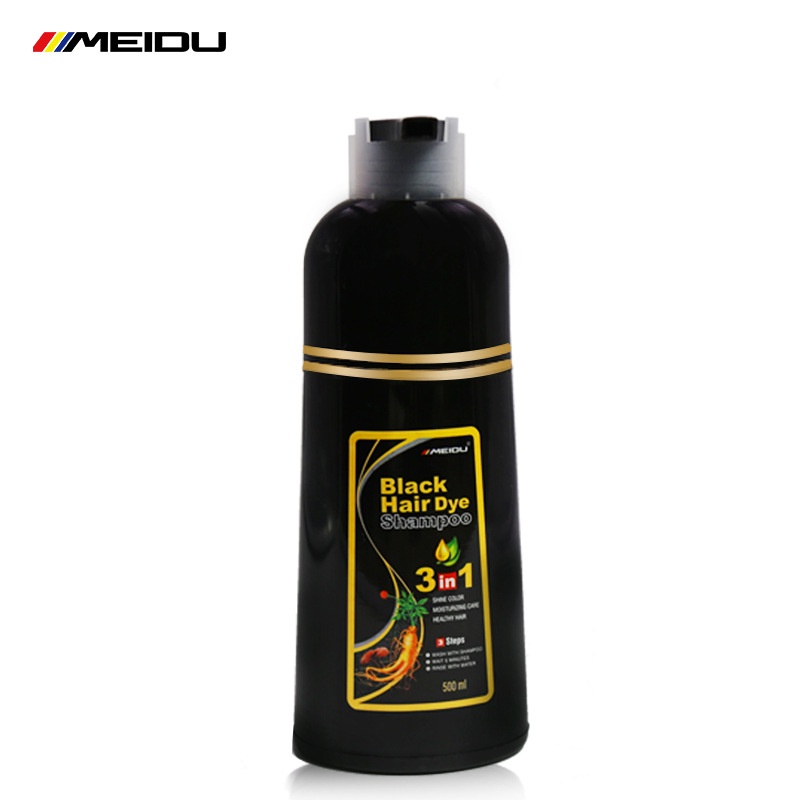 Dầu Gội Nhuộm Tóc Màu Xám Meidu 500Ml Màu Đen Trong Vòng 10 Phút #Dầu Gội Đầu Trắng #Thuốc Nhuộm Tóc Đen s
