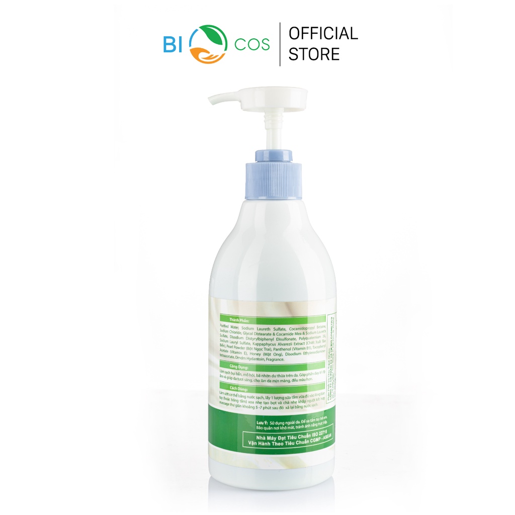 Sữa Tắm Trắng Da Body BIOCOS - Dưỡng Ẩm, Trắng Sáng, Chăm Sóc Phục Hồi Da 400ml.