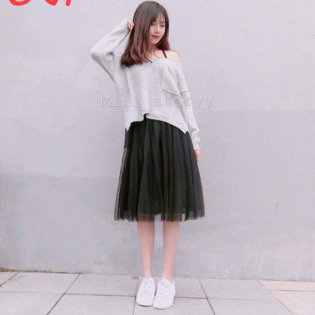 Chân váy lưới tutu